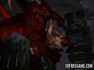 сексуальная 3d рыжий получает трахал крылатый демон
