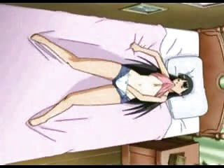 аниме девушка перебирает на кровати